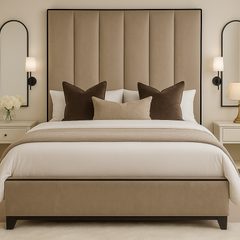 Hugo Luxury Tall Panelled Bed With Contrast Piping