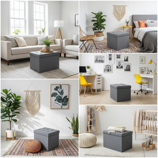 Grey Ottoman Storage Box: Versatile Decor That Works Everywhere